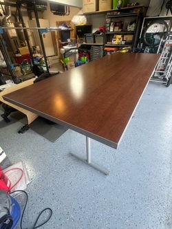 Large indoor wood table