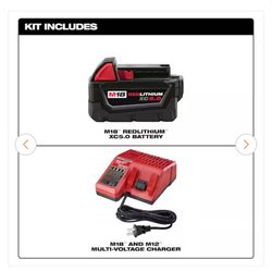 Milwaukee M18 5.0 Battery And Charger