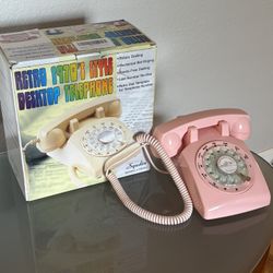 Retro Pink Landline Rotary Phone