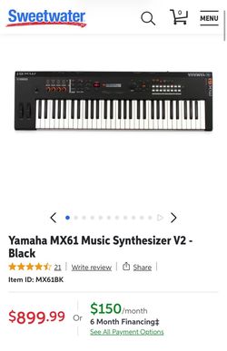 Yamaha MX61 Music Synthesizer V2 - Black