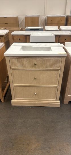30” Bathroom Vanity with Stone Top and Sink