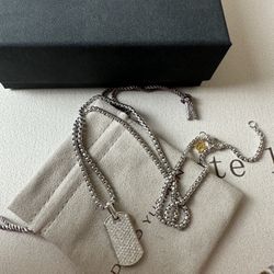 David Yurman 21" White Dog Tag Pendant