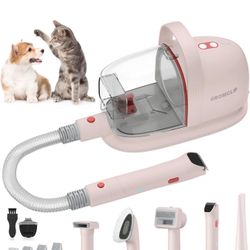 Dog Grooming Kit, 1.8L Pet Grooming Vacuum for Dog Hair Remover with 3 Powerful Suction 99% Pet Hair, Quiet Dog Grooming Vacuum for Shedding with 6 Gr