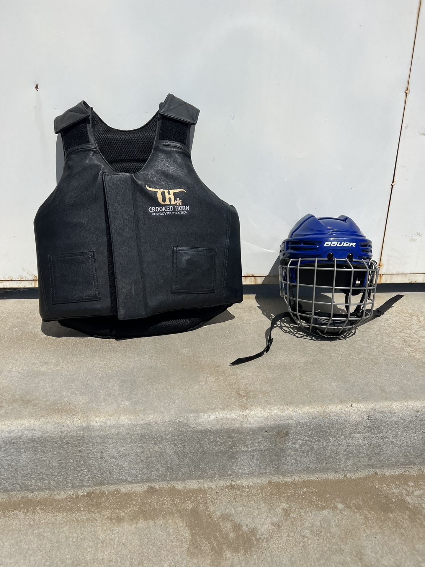 Crooked Horn Bull Riding Vest And Helmet