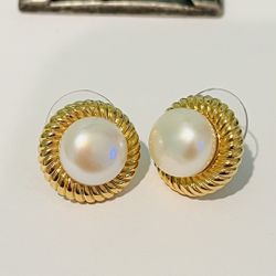 925 Silver Vintage Gold Vermeil Earrings 