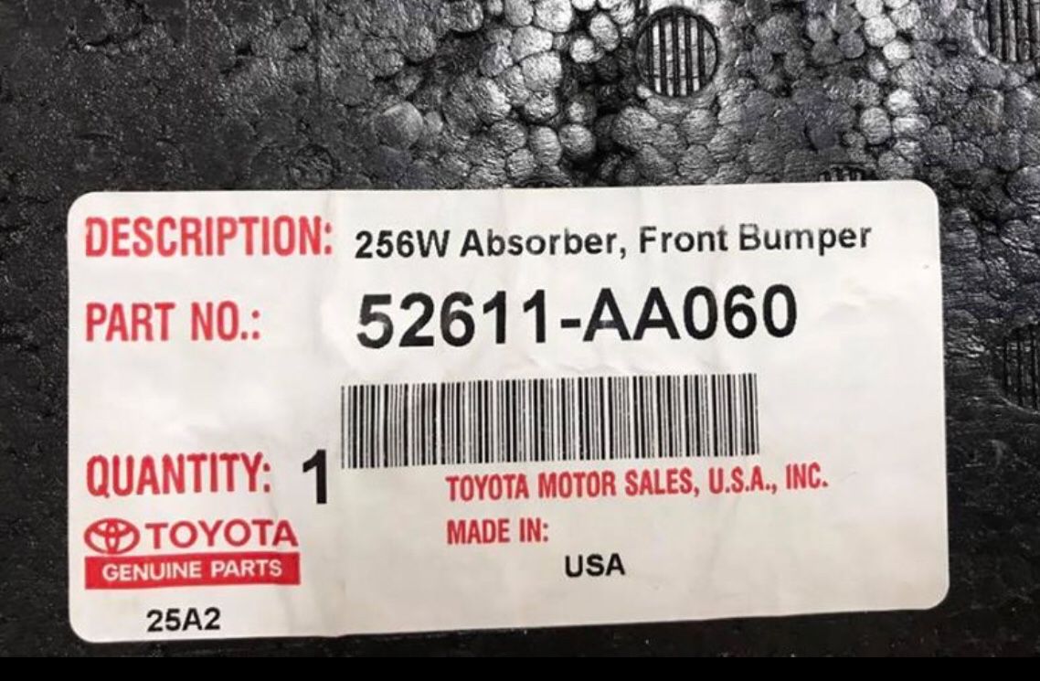 Absorber Car Toyota parts 52611-AA060 Look at the picture. Front bumper New. Never used. OEM Toyota 2004-2007 years Trim SE, SLE OBO I can ship