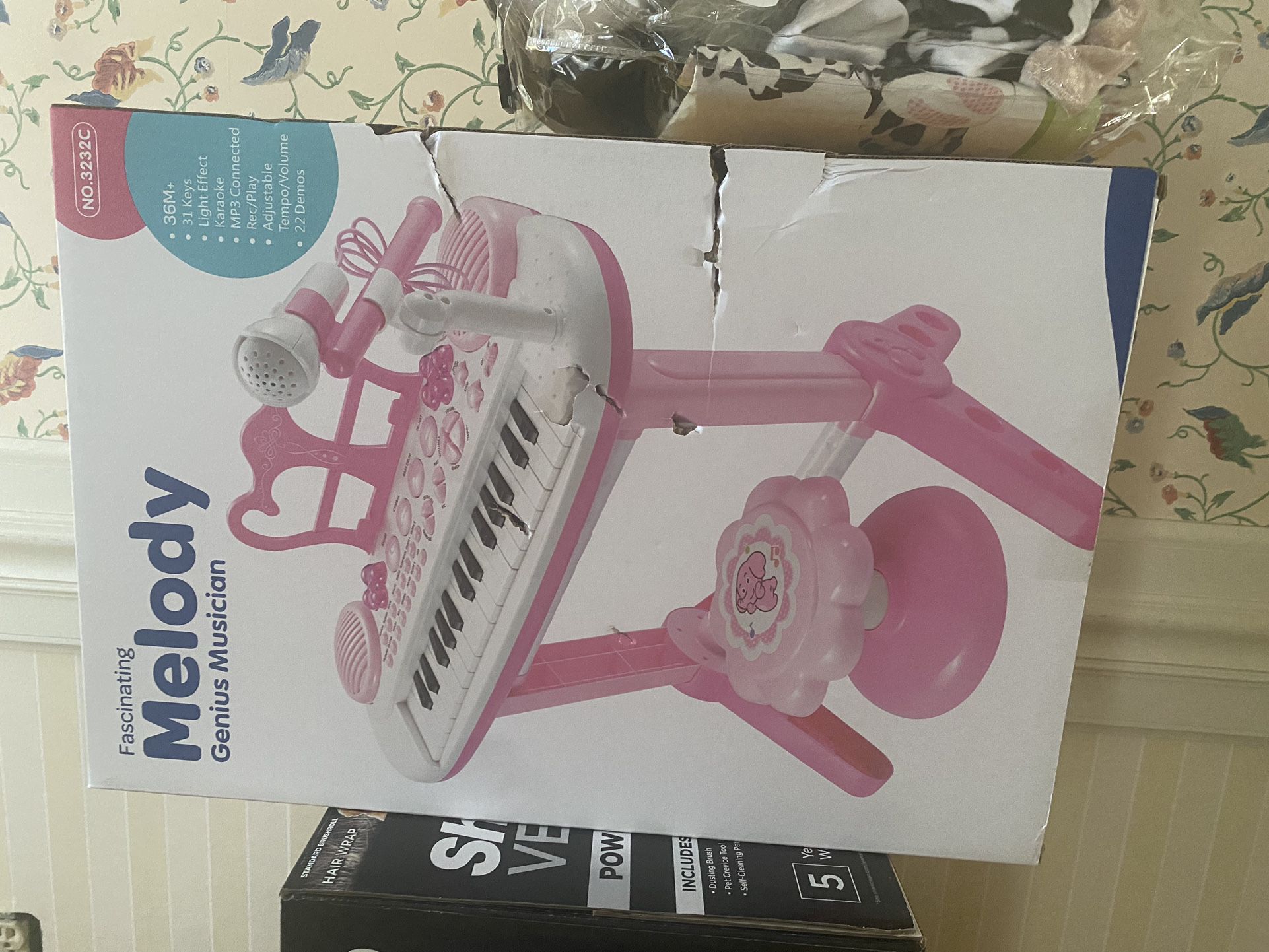 Girls Electric Keyboard, Mic And Chair