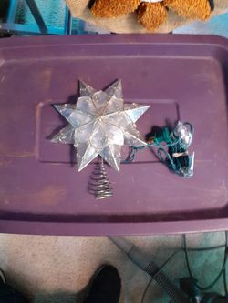 Capiz Shell Star Tree Topper Christmas Holiday Time Vintage 7 1/2”

