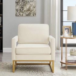 Cream Elegant Arm Chair Single Sofa