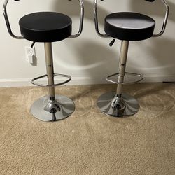 CLEARANCE PRICE! Set of 2 Modern Adjustable Bar Stools - Both for $80