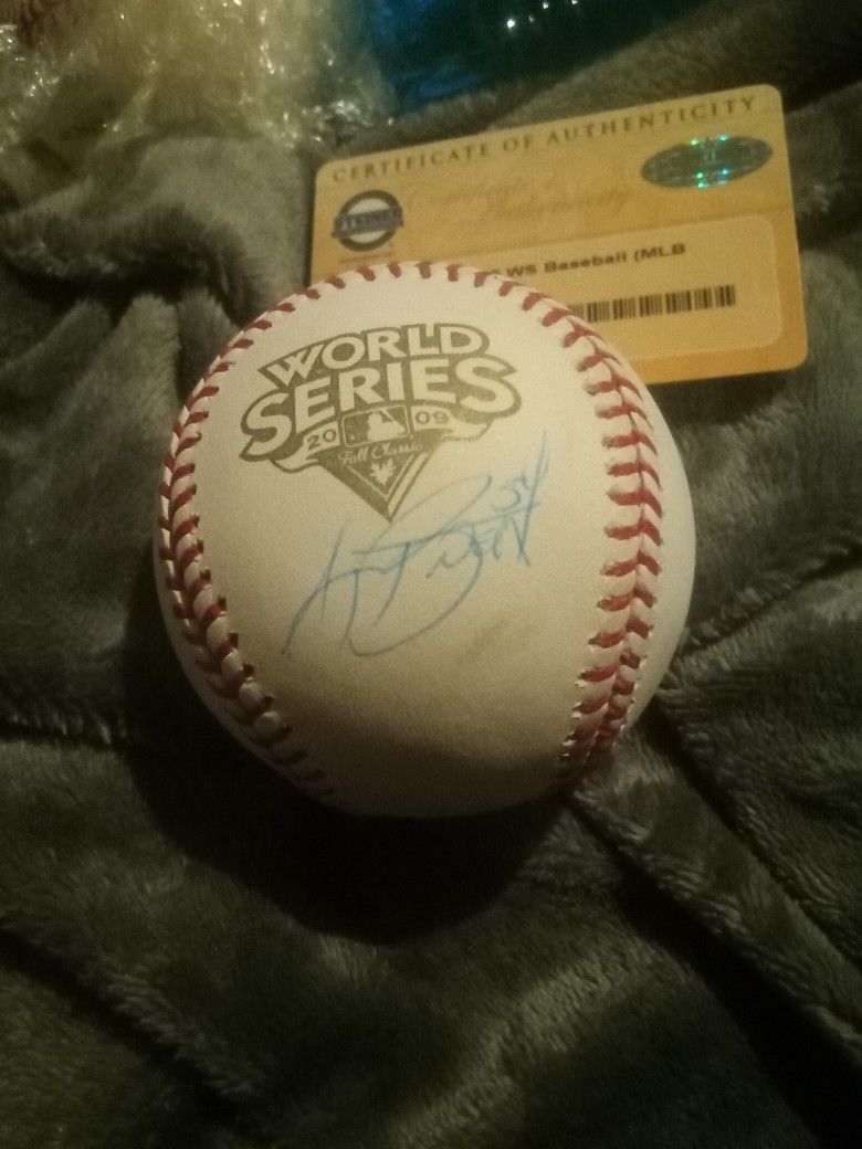 2009 AJ Burnett World Series Signed Baseball
