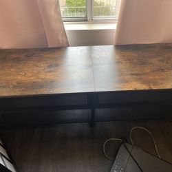 Furologee TV Stand for 65 70 inch TV, Long 63" TV Media Console Table, Industrial Entertainment Center with 3-Tier Storage Shelves for Living Room, Be