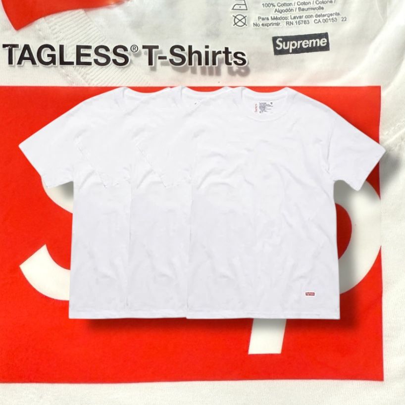 Supreme x Hanes Tagless Tees XL White (3 Pack)