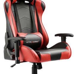 GTRACING Gaming Chair Racing Office Computer Ergonomic Video Game Chair Backrest and Seat Height Adjustable Swivel Recliner with Headrest and Lumbar P