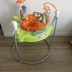 Fisher-Price Baby Bouncer Tiger Time Jumperoo Musical Activity Center with Lights Sounds & Developmental Toys