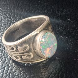 Sterling Silver Opal Ring