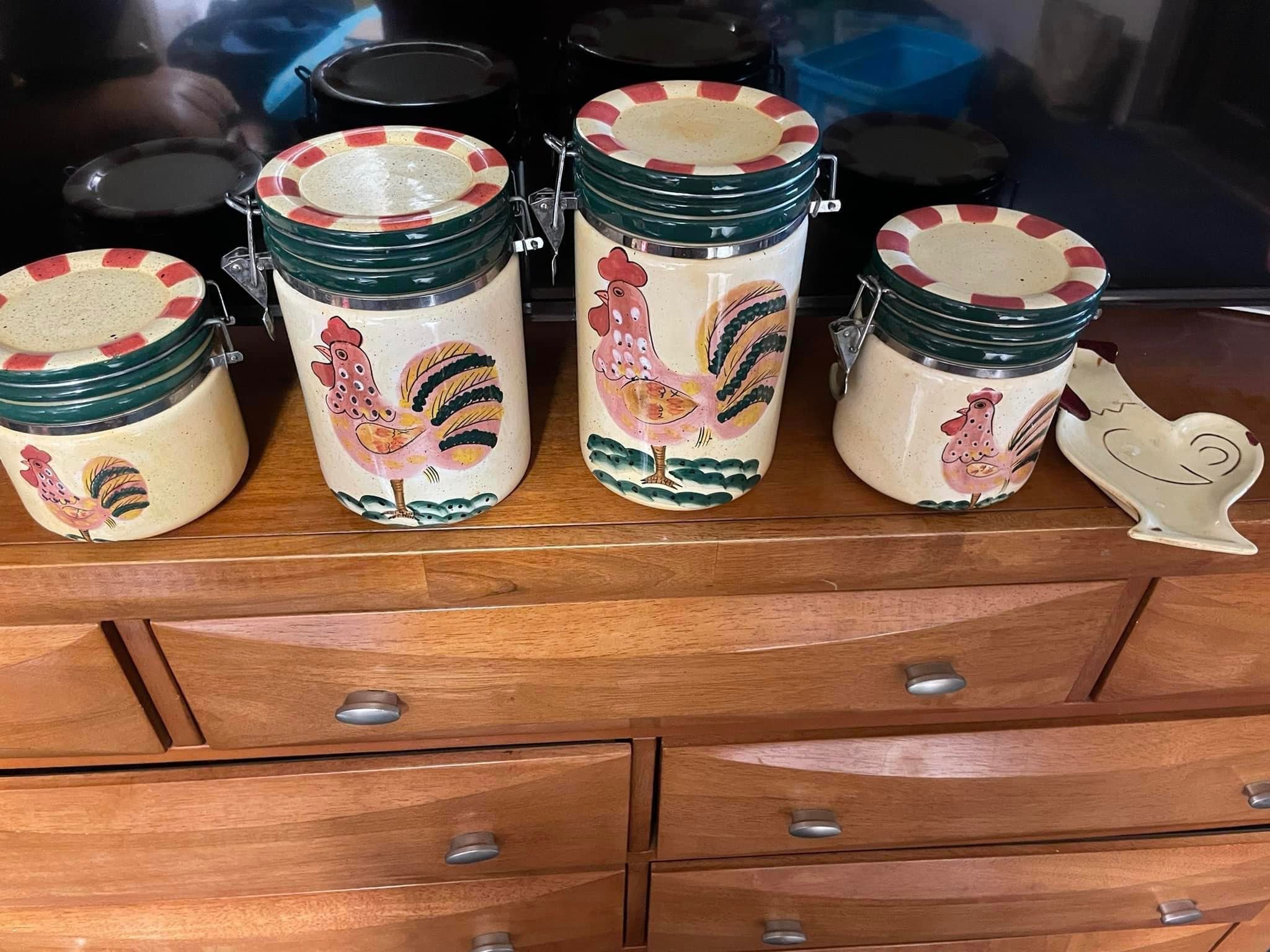 Vintage Rooster Canisters