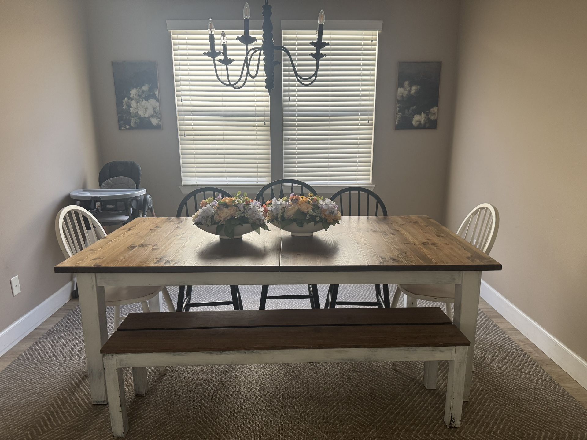 Wooden Table (real wood) And Chairs Included