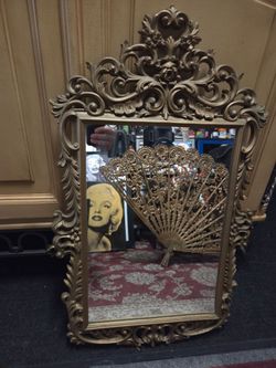 Vintage Burwood Gold Wall Mirror Hollywood Regency 31” x 19” #4001 MCM mid Century