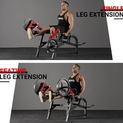 GMWD Leg Extension and Curl Machine, Single Leg Extension, Standing Leg Curl, Lying Leg Curl, Seating Leg Extension Machine for Home Gym Lower Body Le