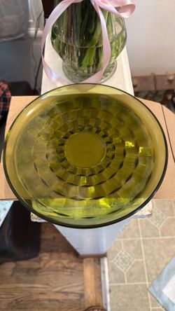 6 Colony Whitehall Green Avocado Luncheon Plates Set Vintage Cube Dishes