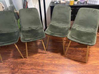 Set of 4 Velvet Dining Chairs