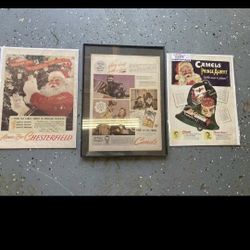 4 1941, 1945 Camel Tobacco Paper Advertisements