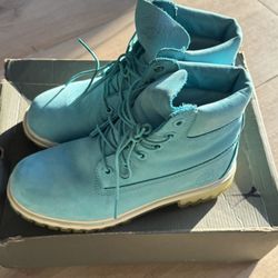 Teal Timberland Boots Size 5