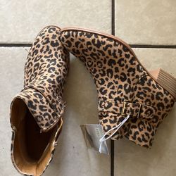 Children Ankle Boots Leopard Color