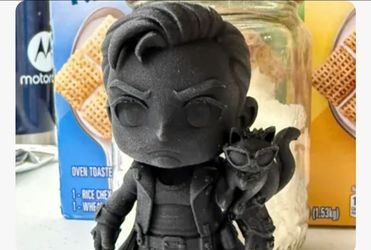 3D Printed Chibi Character Figurine with Cat