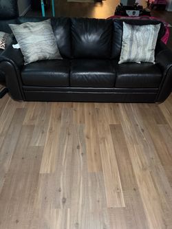 Dark Espresso Brown Leather Sofa & Loveseat Set
