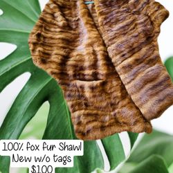 Fox fur shawl- New used only once time for a runway show!