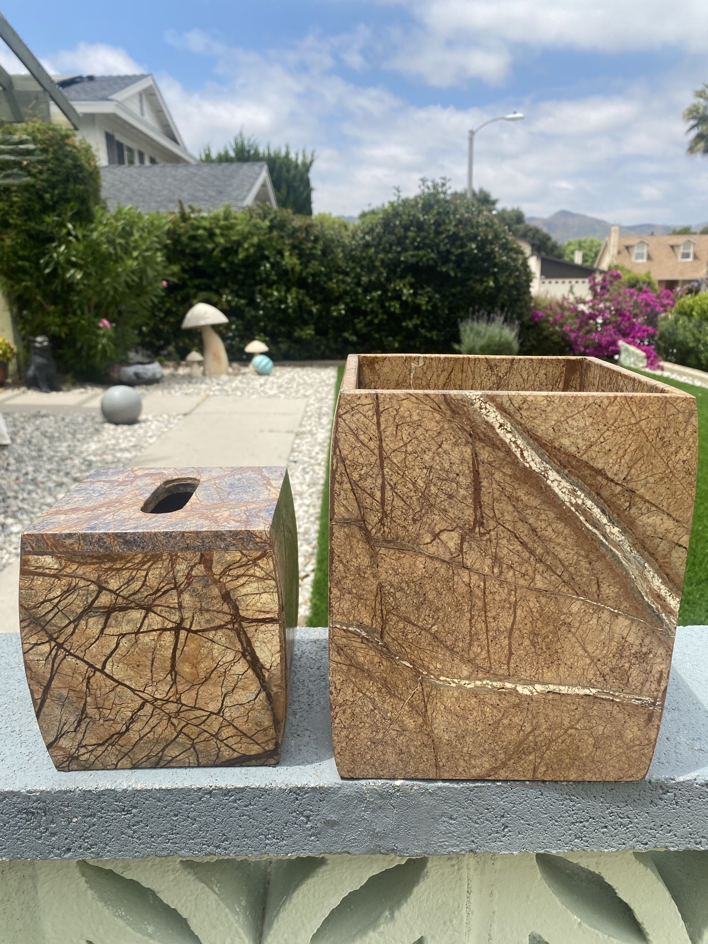 Vintage heavy Solid Marble Bathroom Set