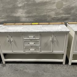 61” Vanity with Carrara Marble Top