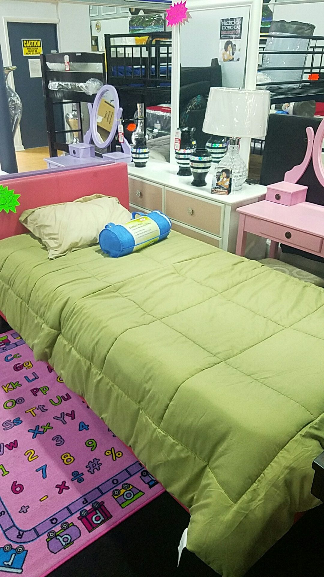 Twin pink bed