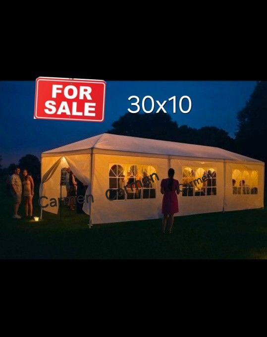 10x30 wedding party tent outdoor canopy teng with 8 side walls white FOR SALE