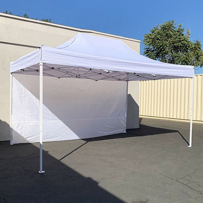 (Brand New) $160 Heavy-Duty Canopy 10x15 FT with (1) Sidewall, Ez Popup Outdoor Party Tent (2 colors)