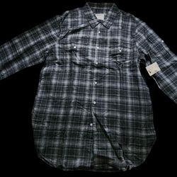 Georg Roth Of Germany Green And Blue Check Button-Down Shirt - Size Medium 