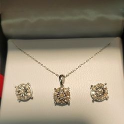 New Diamond Necklace And Earrings 