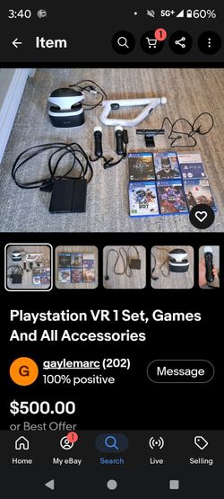 PlayStation VR 1 Headset Bundle with Games and Accessories
