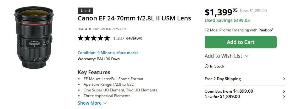 24-70mm Canon 2.8L II USM