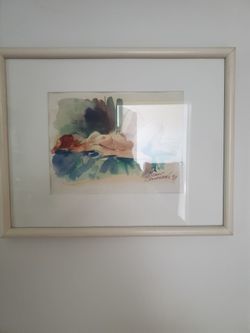 Custom Framed Watercolor Painting Signed 