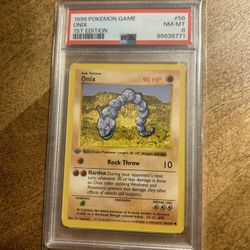 Pokémon Card Onix Base Set 1st Edition PSA 8