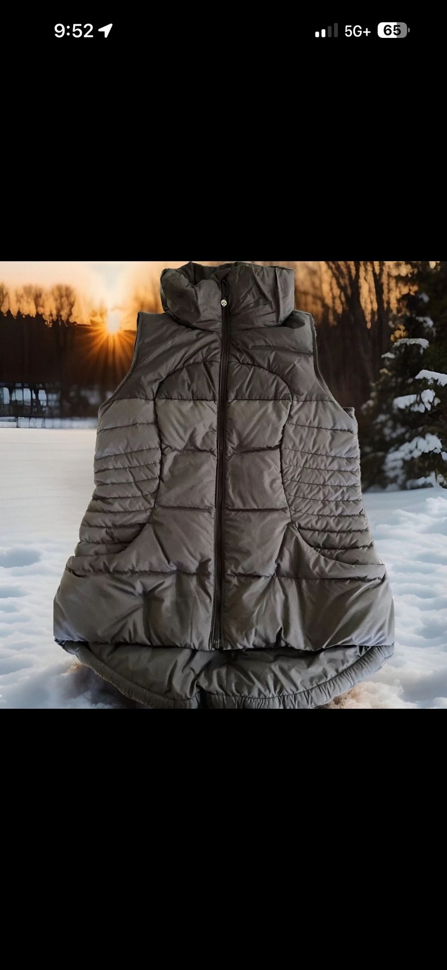 Lululemon FLUFFIN AWESOME VEST Black Puffer 800 Down Jacket vest Size 8