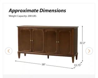 Brand New Wooden 4-Door Storage Cabinet / TV Stand - Spacious & Stylish - $250 (WAS $445)