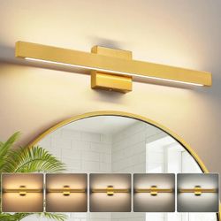 2151: New Gold Bathroom Vanity Light - 24 Inch 20W Dimmable 5CCT LED Bathroom Light Fixtures Over Mirror, Modern Vanity Light Bar for Bathroom Mirror 