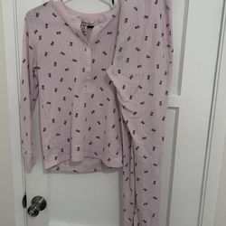 pink christmas tree pjs, victoria secret, size s