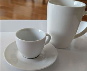 white espresso cup mini tiny tea mug with saucer