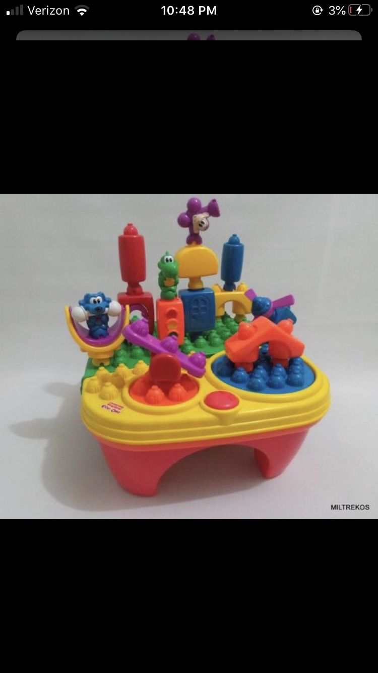 Kids activity constructor building table with music