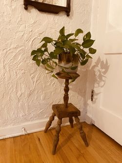 Plant holder vintage wooden stand